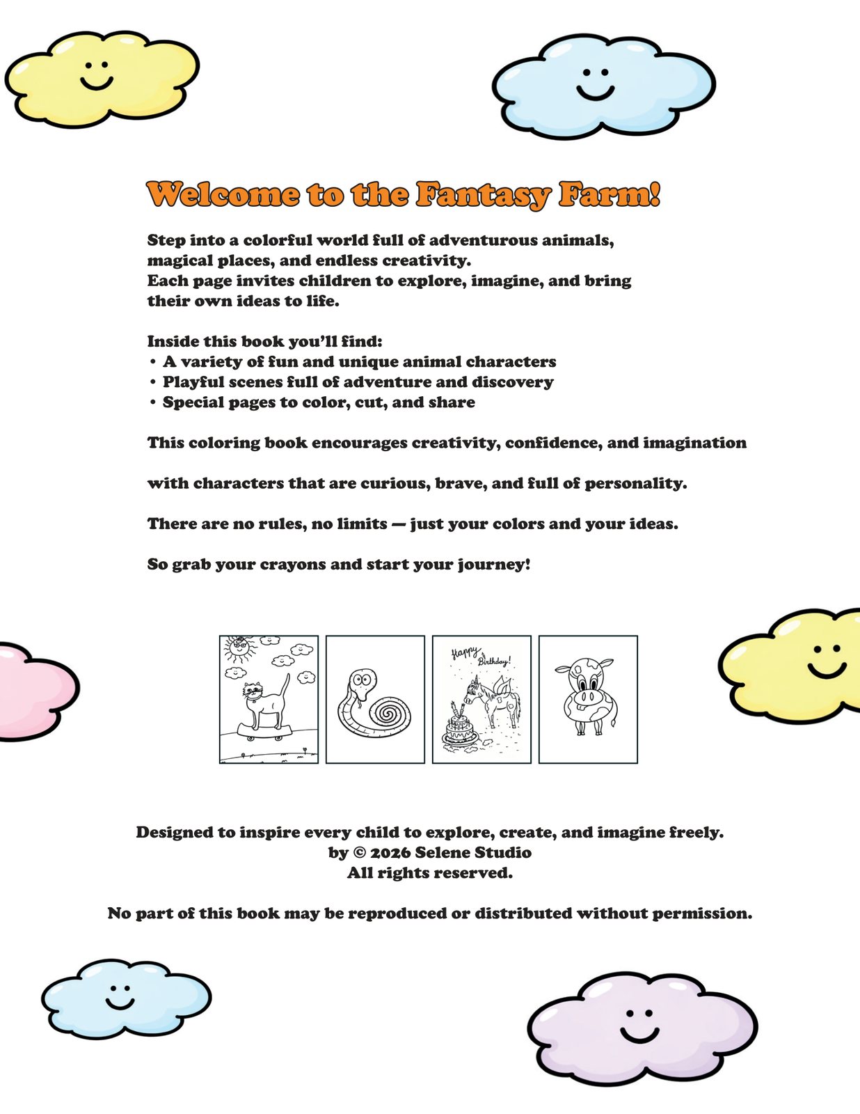 Fantasy Farm — Colouring Book for Kids, 2026, designed by Diana Zillner (6)