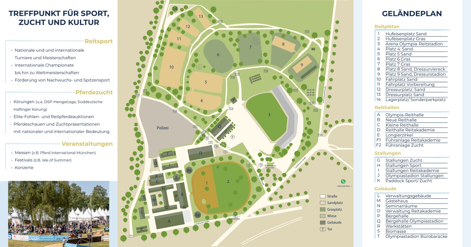 Olympia Equestrian Centre — Site map and brochure, Munich-Riem, 2025, designed by Diana Zillner (3)